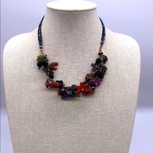 Chicos Floral Beaded Statement Necklace